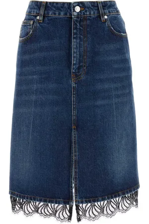 Stella McCartney Lace-trim denim skirt