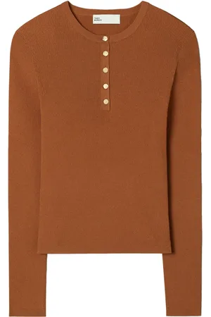 Tory Burch Ribbed-knit henley top