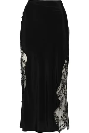 ERIKA CAVALLINI Lace-panelling midi skirt