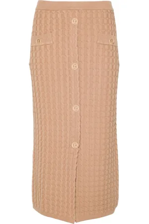 Twin-Set Cable-knit midi skirt