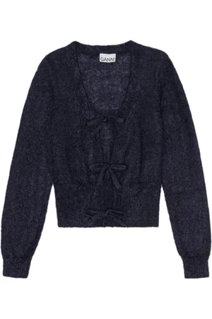 Ganni Knitted tie string cardigan