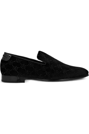 Philipp Plein Monogram velvet loafers