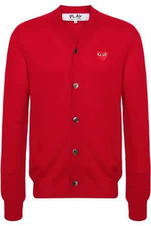 Comme des Garçons Logo-appliqu?? wool cardigan