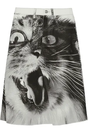 Tory Burch Cat-print denim skirt
