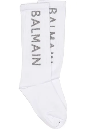 Balmain Intarsia knit-logo socks