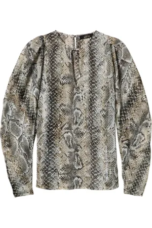 Twin-Set Snakeskin-print chiffon-crepe blouse