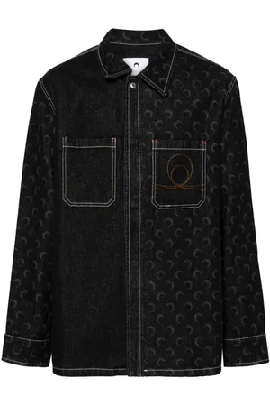 Marine Serre Moon-laser denim overshirt