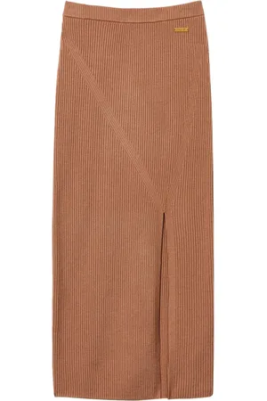 Twin-Set Ribbed-knit midi skirt