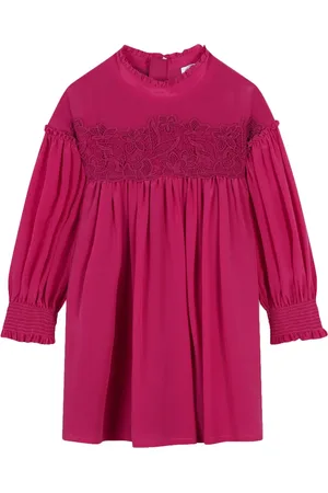 Chloé Lace-detail silk dress