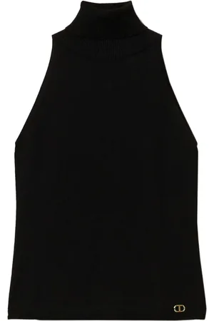 Twin-Set Logo-plaque knitted top