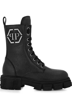 Philipp Plein Grained leather boots
