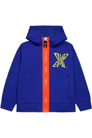 Dsquared2 Logo-print zip-up cotton hoodie