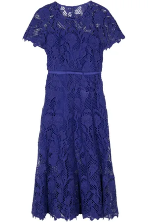 Self-Portrait Floral-lace midi dress