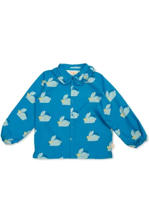Tiny Cottons Rabbits frilled-collar shirt