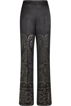 Etro Jacquard silk palazzo trousers