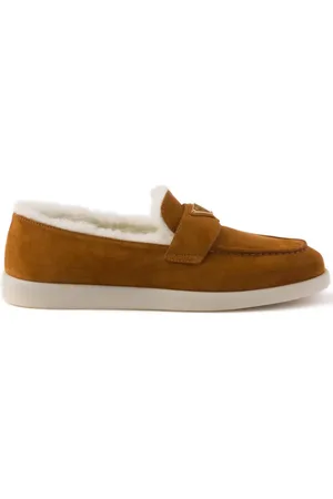 Prada Suede and shearling loafers