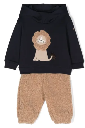 Il gufo Patch-detail trousers set