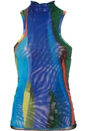 SUNNEI Tulle high-neck tank top