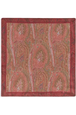 Etro Paisley-logo-print silk scarf