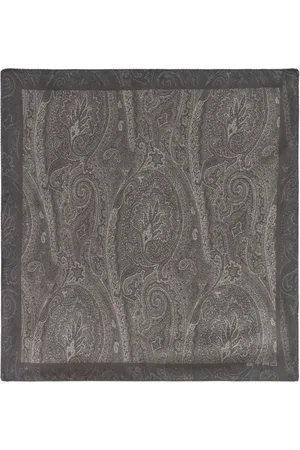 Etro Paisley-logo-print silk scarf