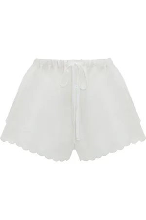 Victoria Beckham Embroidered drawstring-waist shorts