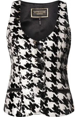MITILIANE COUTURE Houndstooth-patterned sequinned vest