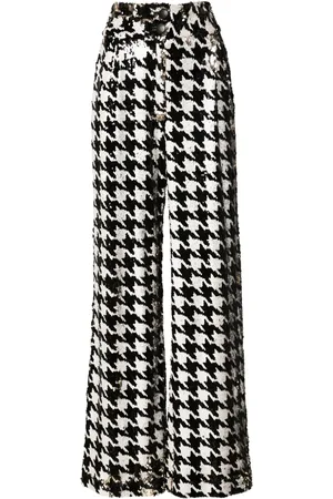 MITILIANE COUTURE Houndstooth-patterned sequinned trousers