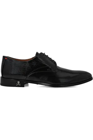 Philipp Plein Monogram-pattern leather derby shoes