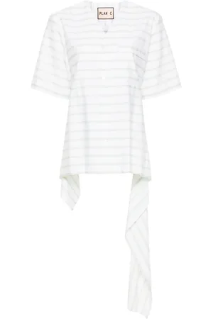 Plan C Striped poplin shirt