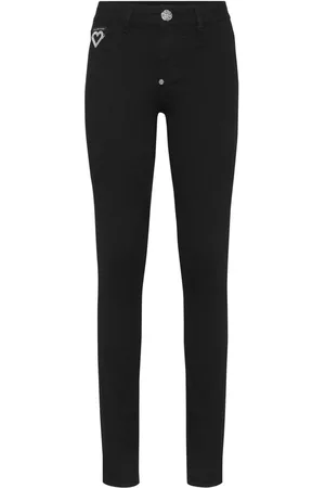 Philipp Plein Heart crystal-embellished skinny jeans
