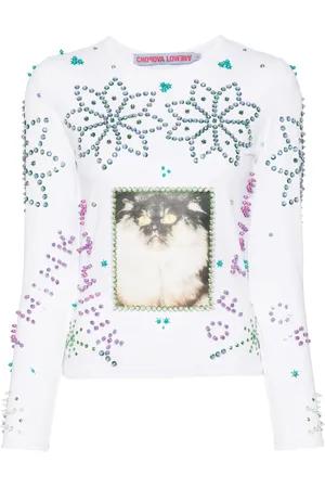 Chopova Lowena Rhinestone-embellished jersey top