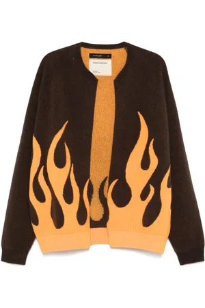 Frenckenberger Flame-jacquard cardigan