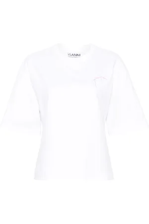Ganni Embroidered-logo T-shirt