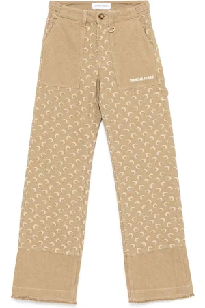 Marine Serre Moon-jacquard twill trousers