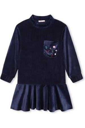 Billieblush Stud-embellished velvet dress