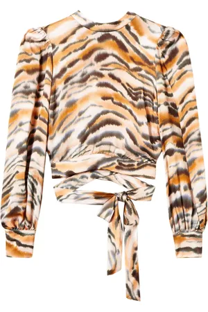 Twin-Set Tiger-print cropped blouse