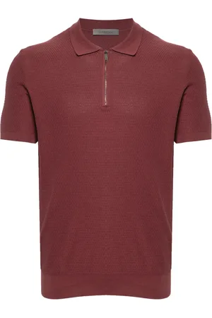 corneliani Patterned-jacquard polo shirt