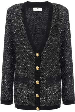 Elisabetta Franchi Sequin-thread wool cardigan