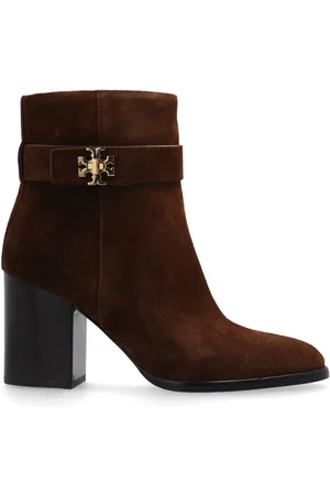 Tory Burch 90mm logo-plaque suede ankle boots