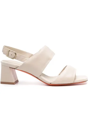 santoni 60mm double-strap slingback sandals