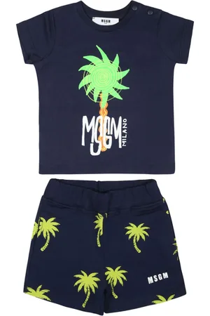 Msgm Tropical-logo-print clothing set
