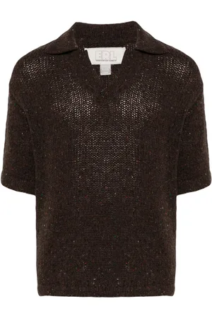 ERL Speckle-knit polo sweater