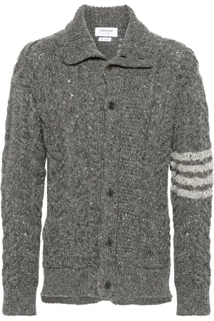 Thom Browne 4-Bar stripe cable-knit cardigan