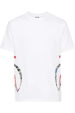 A Bathing Ape Floral camouflage side shark T-shirt