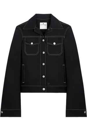 Courrèges Topstitched denim trucker jacket