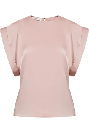 Serafini Cap-sleeve satin blouse