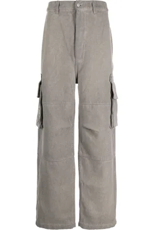 Izzue High-waisted cotton cargo trousers
