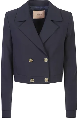 Twin-Set Cady-texture cropped jacket