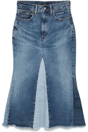 Ralph Lauren Patchwork denim maxi skirt