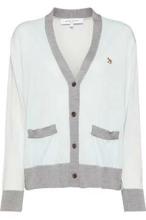Maison Kitsuné Baby fox patch color block cardigan